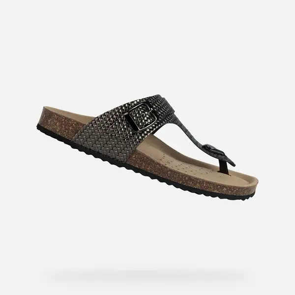 Grey women's sandals Geox Brionia - Women's