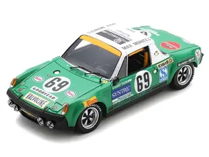 Porsche 914/6 69 Gerd Quist - Dietrich Krumm "Autohaus Max Moritz GmbH" "24 Hours of Le Mans" (1971) and Acrylic Display Case 1/18 Model Car by Spark
