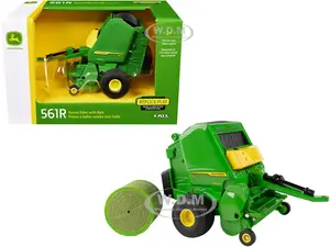 John Deere 561R Round Baler Green with Bale "Replica Play" Series 1/32 Diecast Model by ERTL TOMY
