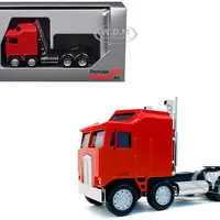 K100 5 Bar Grill Twin Steer Truck Tractor Red 1/87 (HO) Plastic Model Car by Promotex
