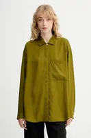 Košile Marc O'Polo dámská, zelená barva, relaxed, s klasickým límcem, 509152542109