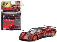 Pagani Zonda F Rosso Dubai Red Metallic with Black Top Limited Edition to 3000 pieces Worldwide 1/64 Diecast Model Car by Mini GT
