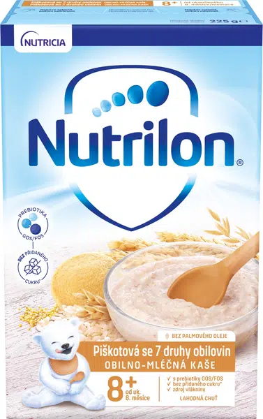 NUTRILON Piškotová kaše se 7 druhy obilovin 225 g