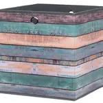Úložný box Wood 1, motiv barevných prken