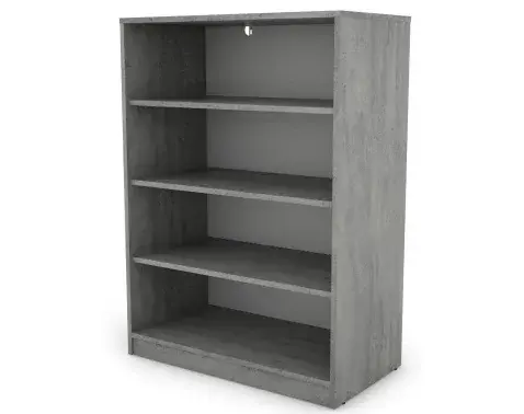 Polovysoký regál Carlos, šedý beton, šířka 75 cm