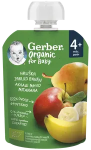 GERBER Organic kapsička hruška, jablko a banán 90 g
