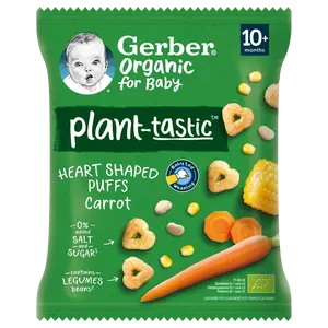 GERBER Organic křupavá srdíčka s mrkví 28 g