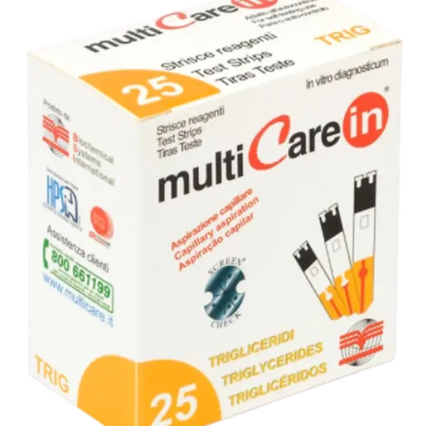 MULTICARELN MultiCareIn Prúžky na meranie triglyceridov 25 ks