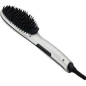 Profesionální žehlící kartáč Eurostil Professional Hair Brush Straightener Easy Styler 04583 - bílý + dárek zdarma