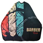 Pánská pláštěnka na stříhání vlasů a vousů Eurostil Professional Barber - černá s potiskem (07935) + dárek zdarma
