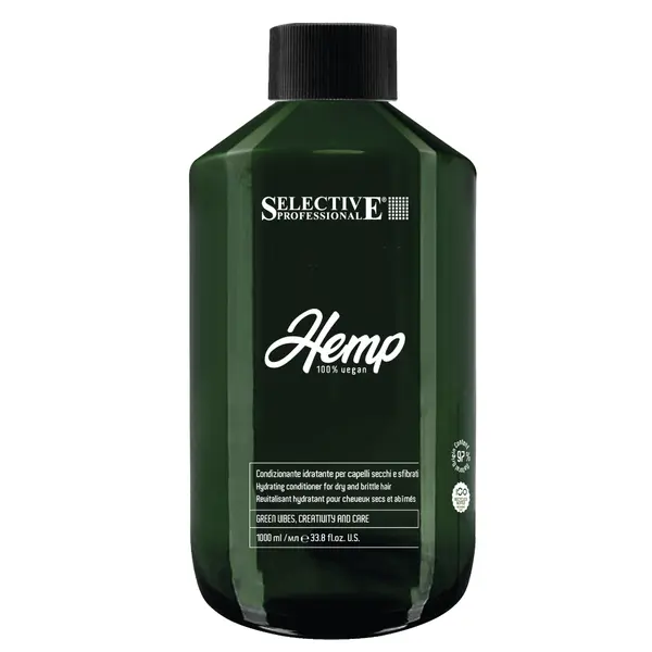 Hydratační kondicionér pro suché a lámavé vlasy Selective Professional Hemp Hydrating conditioner - 1000 ml + dárek zdarma