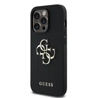 Zadní kryt Guess PU Grained 4G Metal Logo pro Apple iPhone 14 Pro, černá