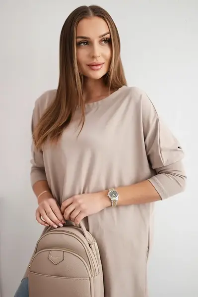 Halenka oversize tmavě béžová