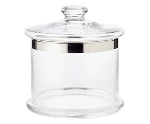 Bonboniéra ERIK, foukané křišťálové sklo s platinovým okrajem, v. 18 cm - EDZARD