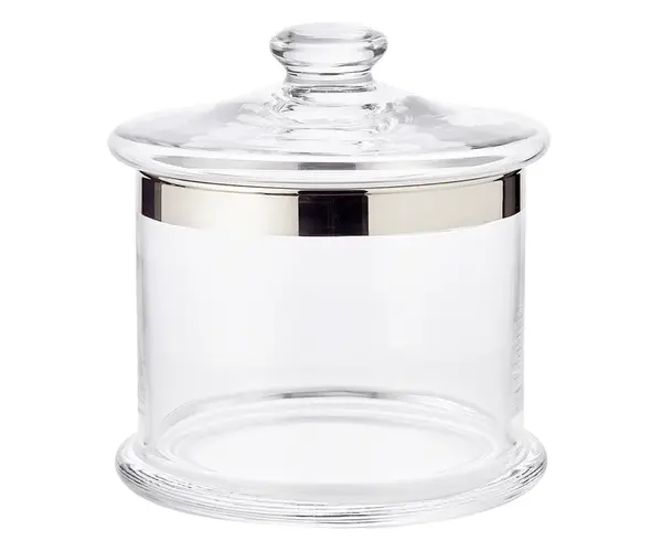 Bonboniéra ERIK, foukané křišťálové sklo s platinovým okrajem, v. 18 cm - EDZARD