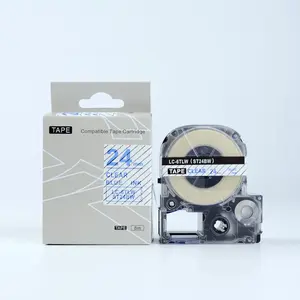 Epson LK-6TLN, ST24BW, 24mm x 9m, modrý tisk / průhledný podklad, kompatibilní páska