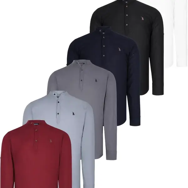 SET OF SIX G783 DEWBERRY JUDGE COLLAR SHIRT-BLACK-NAVY-ANTHRACITE-GRAY-BURGUNDY-KHAKI