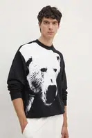 Bavlněná mikina Armani Exchange pánská, černá barva, vzorovaná, XM000042 AF10858