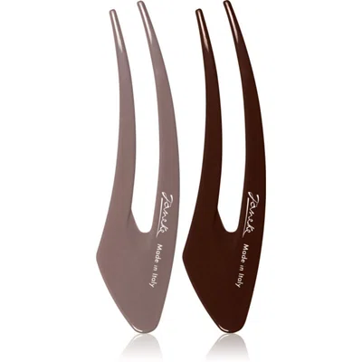 Janeke Hair Clip sponky do vlasů Brown 2x13 cm