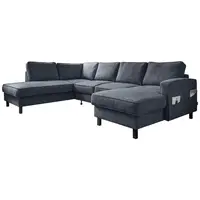 MID.YOU SEDACÍ SOUPRAVA, textil, tmavě modrá