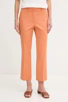 Kalhoty Sisley dámské, oranžová barva, střih cigarette, medium waist, 4ENMLE02X