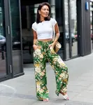Gemre Green wide floral trousers Cosimo