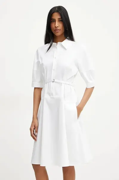 Šaty BOSS bílá barva, mini, 50537388