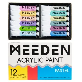 Sada akrylových barev Meeden 12x22ml pastelové odstíny
