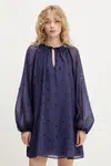 Šaty Stine Goya fialová barva, mini, SG-PF25-D149-1608
