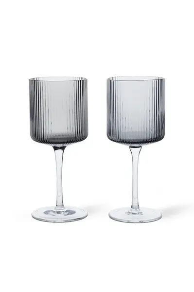 Sada sklenic na víno ferm LIVING Ripple 260 ml 2-pack