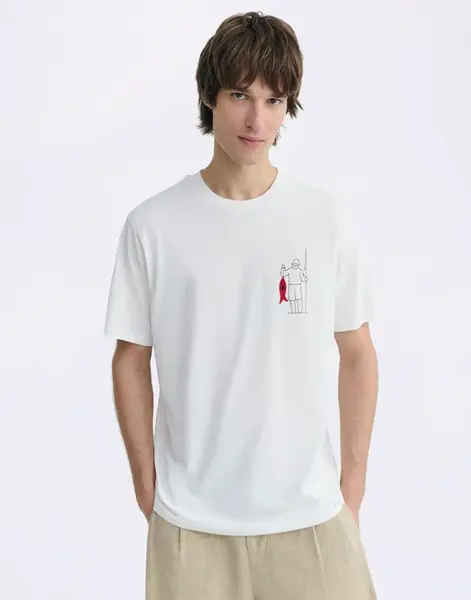 Tričko Thinking MU Fisherman Zach Tee WHITE