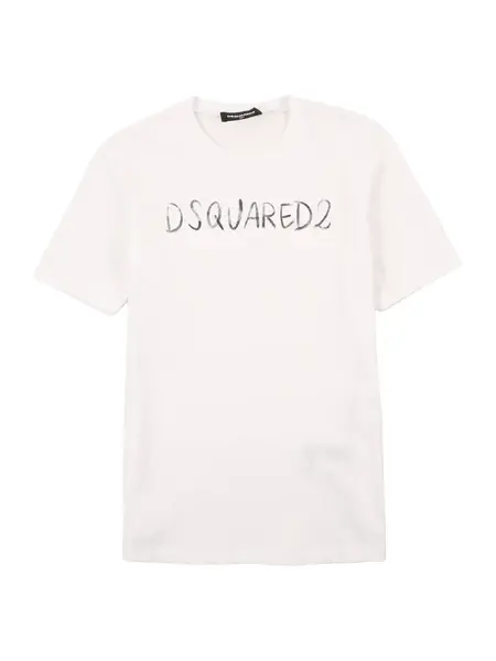 DSQUARED2 Tričko  čierna melírovaná / biela