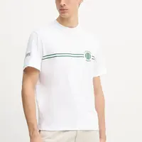 Bavlněné tričko Lacoste bílá barva, s potiskem, TH9694