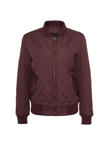 Urban Classics Prechodná bunda 'Diamond Quilt'  tmavočervená