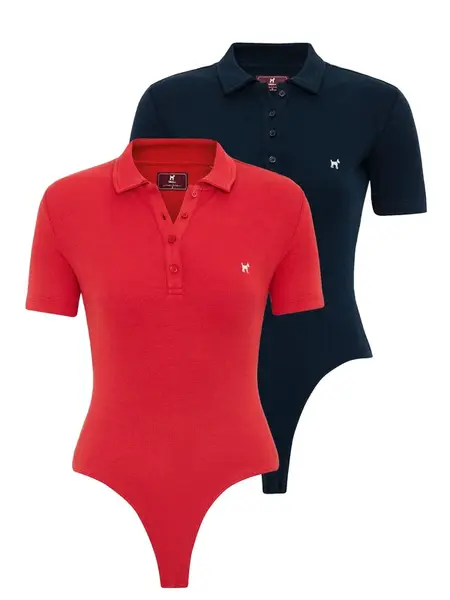 Williot Košeľové body  ultramarínová / červená