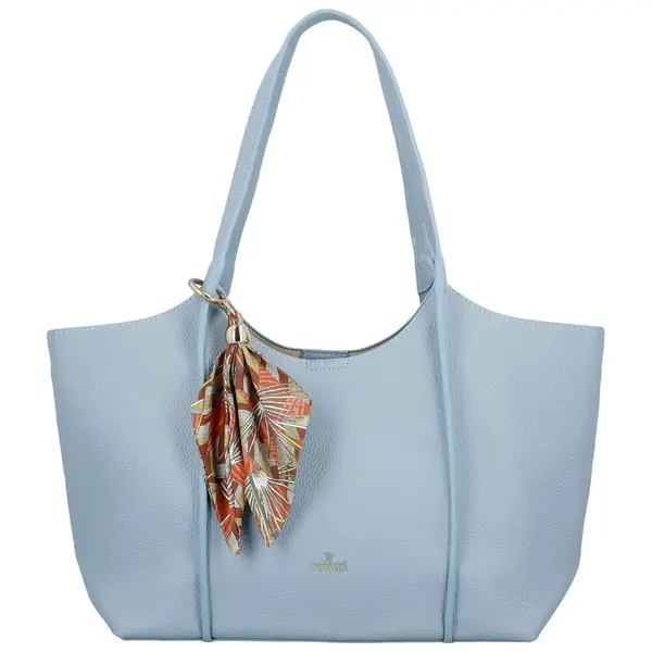 Moderní dámská koženková kabelka na rameno Olga, světle modrá