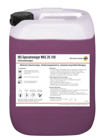 Čistící prostředek WAS 20.100, 20 l, ultrazvukový čistič, koncentrát - IBS Scherer