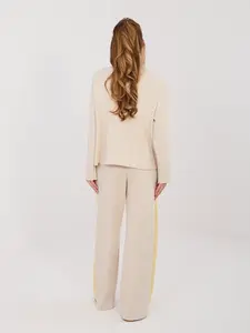 Světlobéžová dámská mikina s kontrastní mašlí