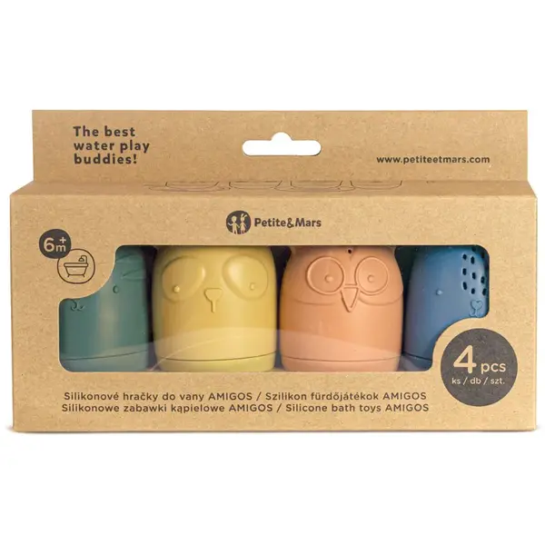 Petite&Mars Amigos hračka do vody 6 m+ 4 ks