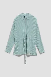 DÁMSKÁ KOŠILE L-KO-4014 BÍLÁ_ZELENÁ