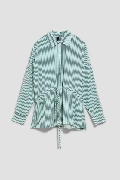 DÁMSKÁ KOŠILE L-KO-4014 BÍLÁ_ZELENÁ