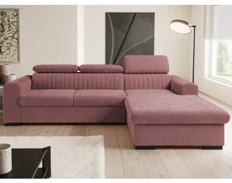 Rohová sedačka Sansa, staroružová látka, pravý roh%