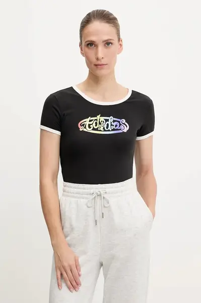 Tričko adidas Originals PRIDE dámské, černá barva, JW0830