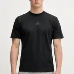Bavlněné tričko adidas City Escape pánské, černá barva, s potiskem, JF3254
