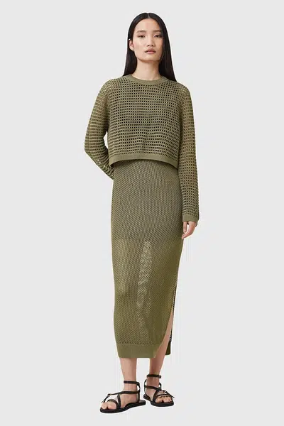 Šaty a svetr AllSaints MIRO zelená barva, maxi, W179DC