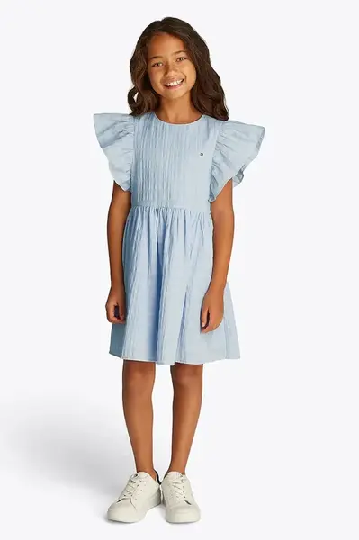 Dívčí šaty Tommy Hilfiger modrá barva, mini, KG0KG08472