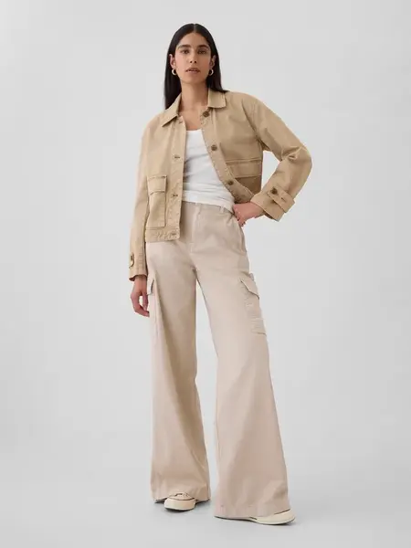 GAP Pants with Pockets Baggy Khaki Cargo - Ladies