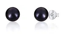 JwL Luxury Pearls Peckové náušnice z pravých černých perel JL0707