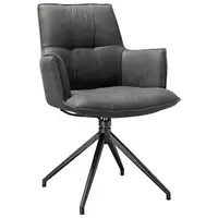 Novel ŽIDLE S PODRUČKAMI, železo, mikrovlákno, černá, tmavě šedá