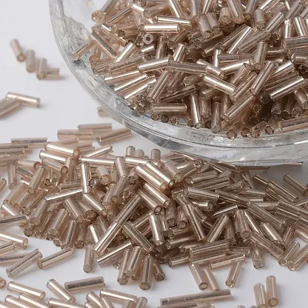 Silver Lined Glass Bugle Beads